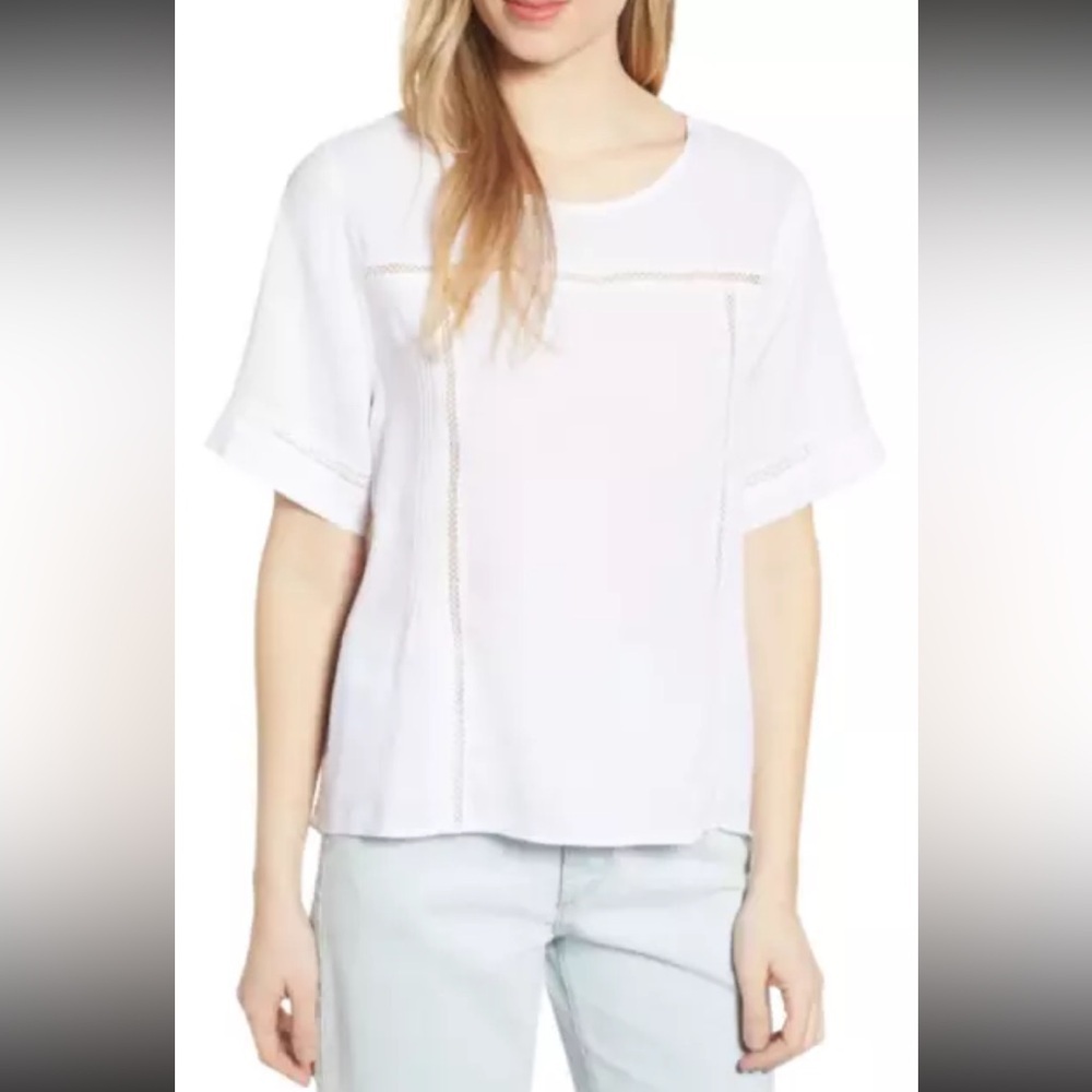DL1961 White Linen‎ Blend white Blouse size small